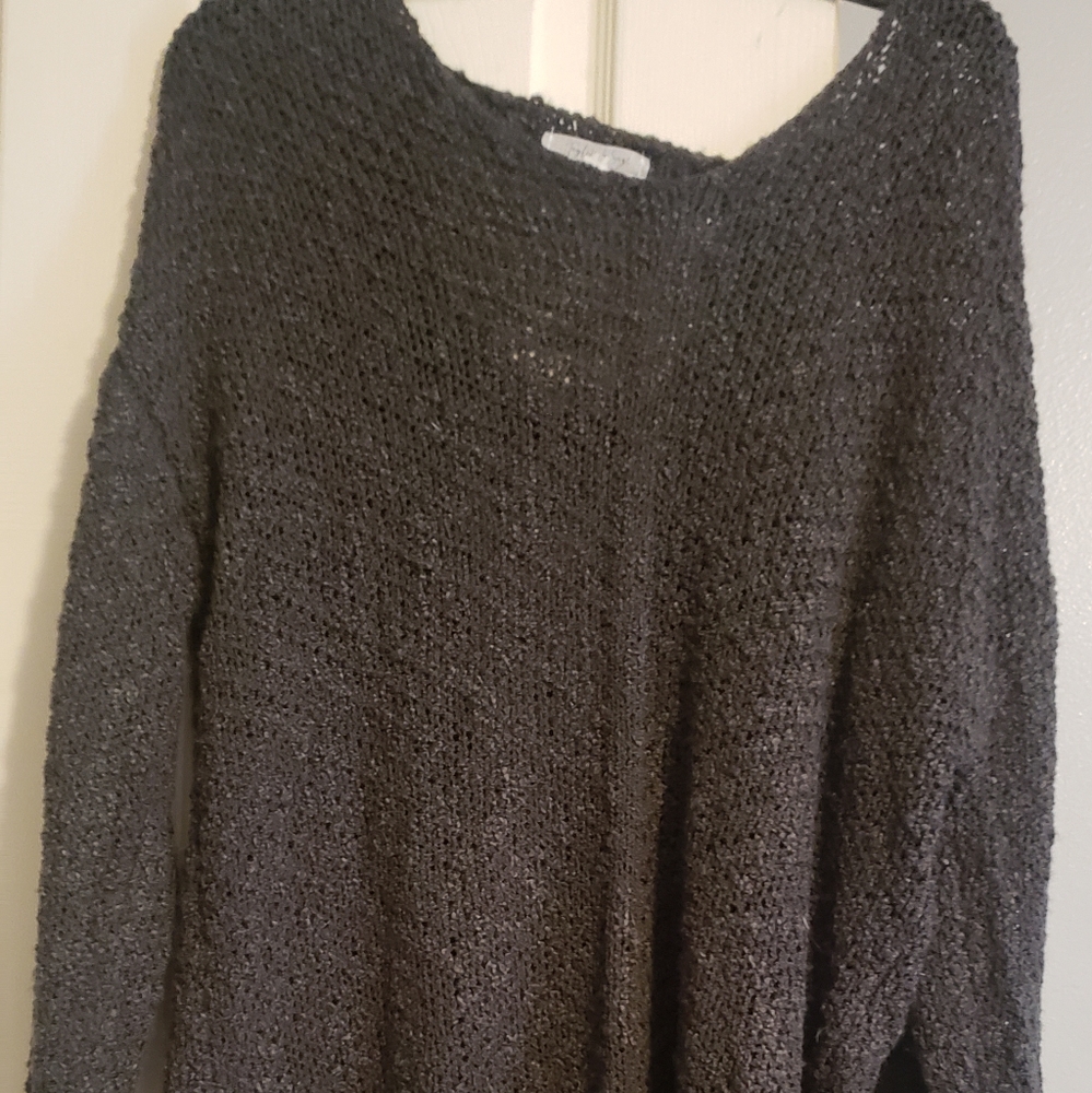 Charcoal sweater with cutout back